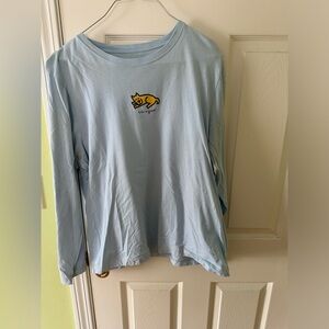 Women’s Long sleeve tee, Life is Good, light blue. Great condition